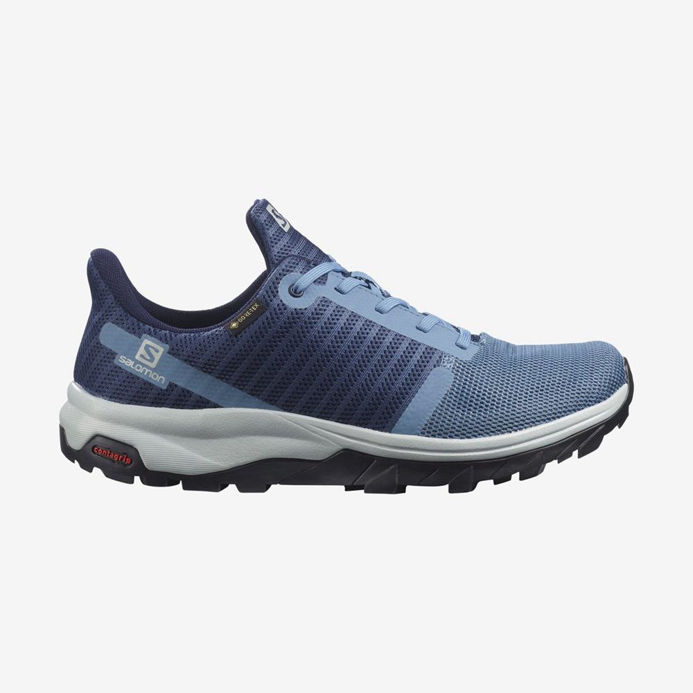 Salomon Singapore Womens Hiking Shoes - OUTBOUND PRISM GTX Blue/Dark Denim | 29815-AODV